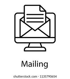 
line icon design of email marketing

