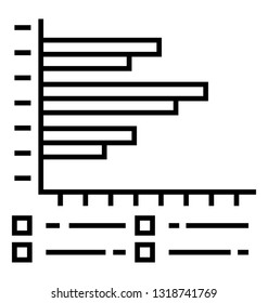 Line icon design of frequency chart 