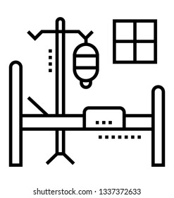 Line icon design of hospital ward  
