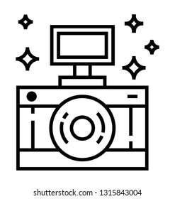 Line icon design of instant camera 