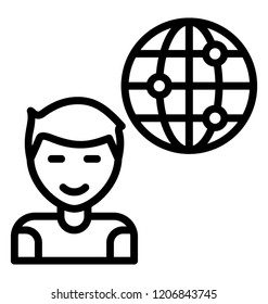 Line icon design of internet technology