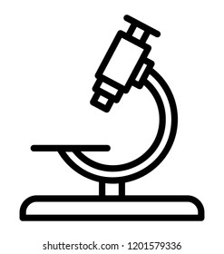Line icon design of microscope icon, lab research 