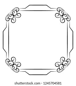 Line icon design of monogram frame