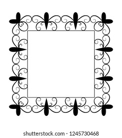 Line icon design of monogram frame