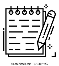 Line icon design of notepad 