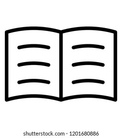 Line icon design of open book, education concept