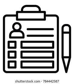 Line icon design of a resume