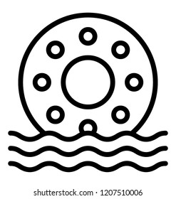 Line icon design of rolling donut 