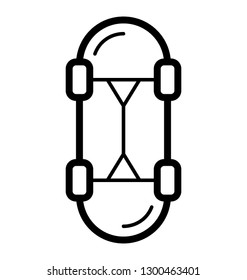 Line icon design of skateboard 