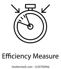 
line icon design of speedometer with arrows indicating efficiency measure 
