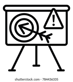 Line icon design of a target or focus