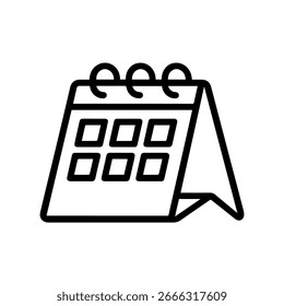 Vector del calendario del escritorio del icono de la línea en el fondo blanco
Icono de línea de Vector sobre fondo blanco