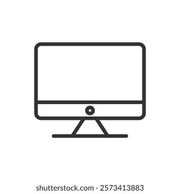 Line icon of a desktop computer monitor. Vector illustration