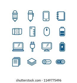 line icon of desktop and office