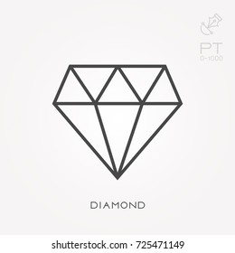 Line icon diamond