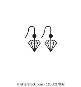 Line icon diamond earrings