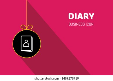 Line Icon of Diary on Very Attractive Colorful Background.