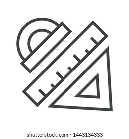 Line icon different rulers. Simple vector illustration with ability to change.
