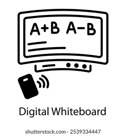 Um ícone de linha do quadro de comunicações digital 
