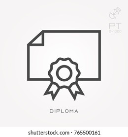 Line icon diploma