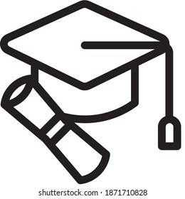 Line icon diploma, icon can be used for mobile app, website, infographic, with eps file editable, etc
