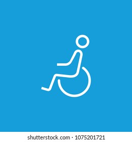 Line icon of disabled man sign. Disabled person parking sign, restroom sign, seat for disabled. Disabled people concept. Can be used for web pictograms, design and application icons