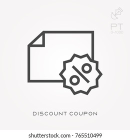 Line icon discount coupon