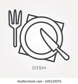 Line icon dish