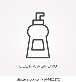 Line icon dishwashing