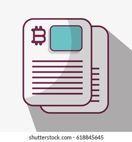 line icon document bitcoin money currency