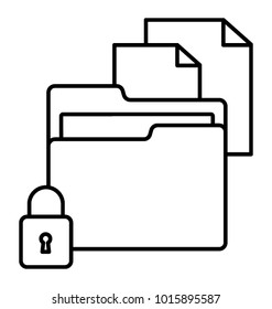 
Line icon document secrecy, document protection
