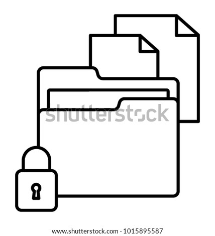 
Line icon document secrecy, document protection
