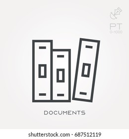 Line icon documents