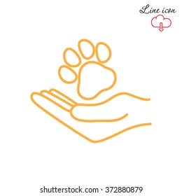 Line icon- dog adoption