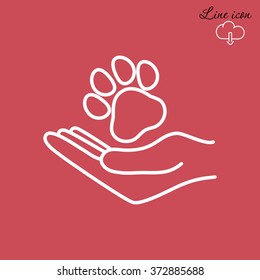 Line icon- dog adoption