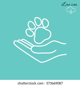 Line icon- dog adoption