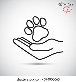 Line icon- dog adoption