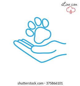Line icon- dog adoption