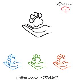 Line icon- dog adoption