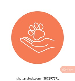 Line icon- dog adoption
