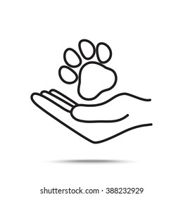 Line icon- dog adoption