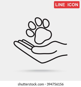 Line icon- dog adoption