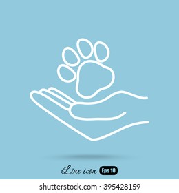 Line icon- dog adoption