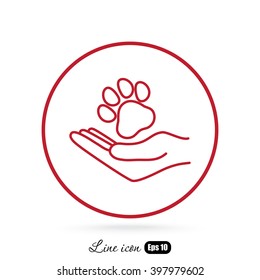Line icon- dog adoption