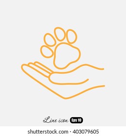 Line icon- dog adoption