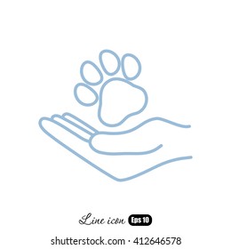 Line icon- dog adoption