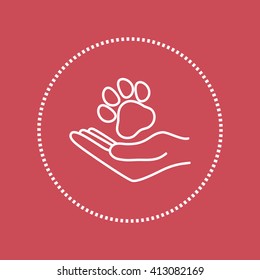 Line icon- dog adoption