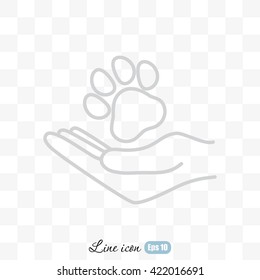 Line icon- dog adoption