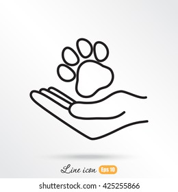 Line icon- dog adoption
