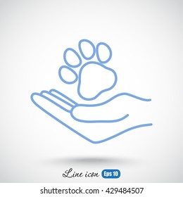 Line icon- dog adoption